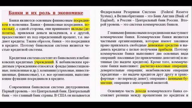 Банки и их роль в экономике 1/RUSSIAN FOR BUSINESS