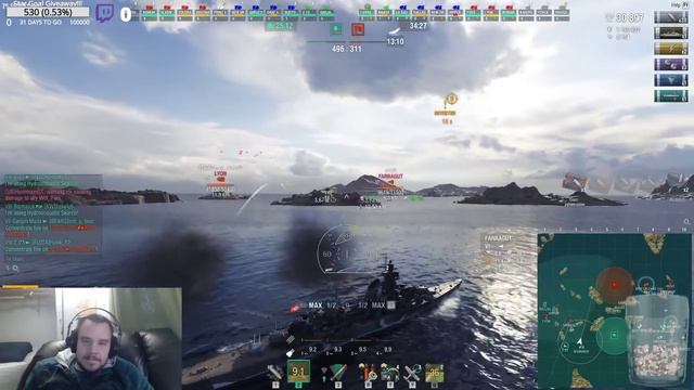 Playing World of Warships on PC (NA server)!! 1000 Star/Bits Goal!!! Come hangout and chat!! смотреть онлайн