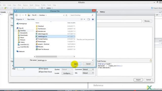 Tutorial import data excel ke R Studio - kiatexcel.com смотреть онлайн