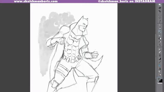 Digital ink brushes in CLIP STUDIO PAINT to draw BATMAN смотреть онлайн