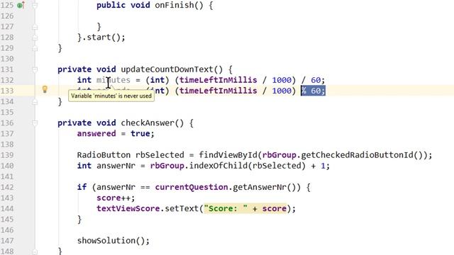 Multiple Choice Quiz App with SQLite Integration Part 7 - COUNTDOWN TIMER - Android Studio Tutorial смотреть онлайн