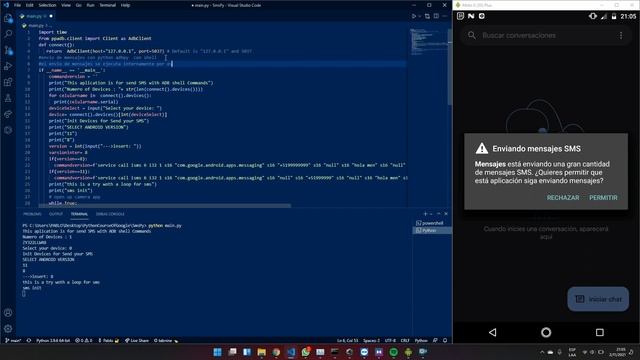 Python - Envio de mensajes con adb смотреть онлайн