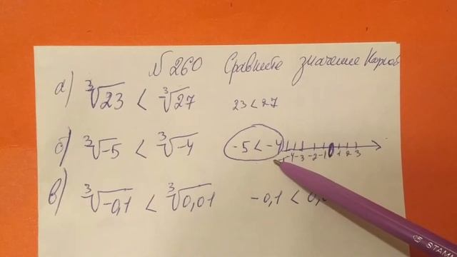 260 Алгебра 9 класс. Сравните значение корней смотреть онлайн