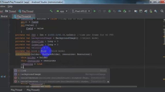 FlappyBird kotlin - 03. Create bird and fly смотреть онлайн