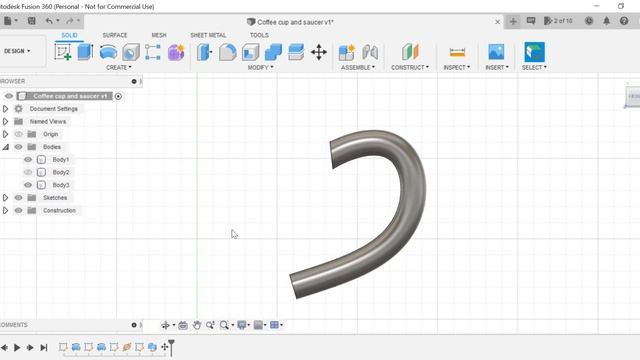 Coffee Cup and Saucer using Advanced Tools - 3D Model - Autodesk Fusion 360 смотреть онлайн