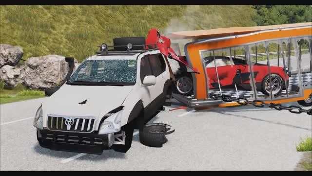 Краш-тест: Автомобили и техника против препятствий, воды, гор, ухабов и камней! #14  BeamNG.drive