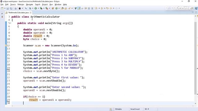 Arithmetic Calculator in JAVA | using if - else if statement смотреть онлайн