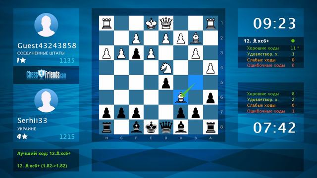 Chess Game Analysis: Guest43243858 - Serhii33 : 0-1 (By ChessFriends.com) смотреть онлайн