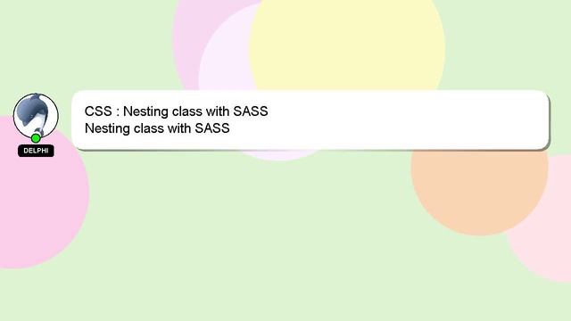 CSS : Nesting class with SASS смотреть онлайн