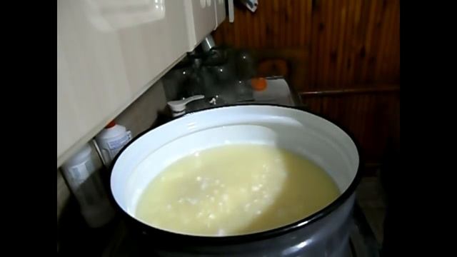 Домашний сыр без закваски на пепсине .
