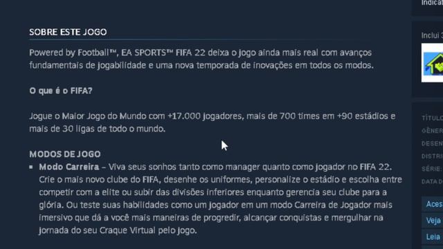 FIFA 22 POR MENOS DE R$ 40 - NOVA PROMOÇÃO DA STEAM - COMO COMPRAR!! смотреть онлайн