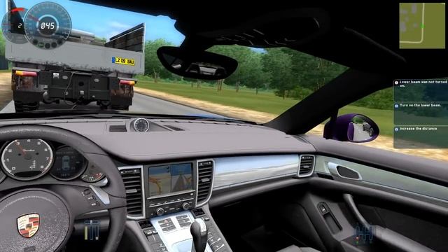 City Car Driving: Porsche Panamera Turbo KO'd by really bad driving ;) смотреть онлайн