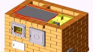 Двухколпаковая отопительно варочная печь с духовым шкафом