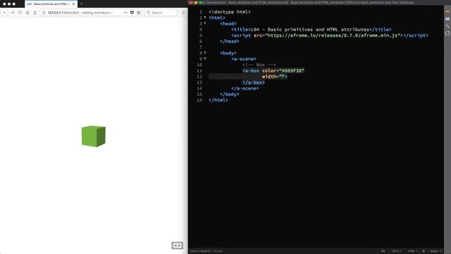 Basic Primitives And HTML Attributes (A-Frame Tutorial - WebVR) смотреть онлайн