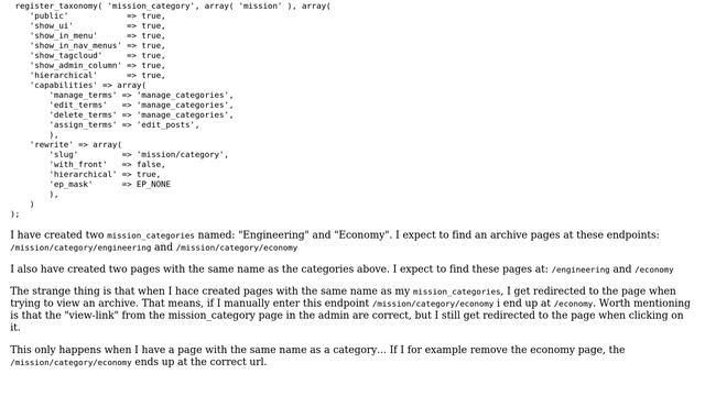 Wordpress: Custom Taxonomy URL are redirecting to page with the same name смотреть онлайн