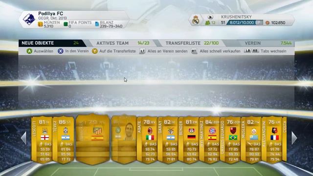 FIFA 14 открытие пака за 100 000 монет смотреть онлайн