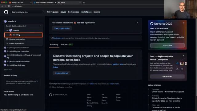 Connect your GitHub to dbt Cloud смотреть онлайн