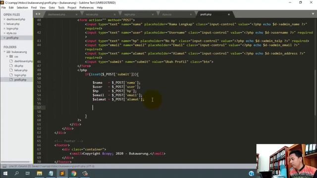 Cara Membuat Aplikasi Warung Online Berbasis Web dengan PHP dan MySQL Part 5 (profil admin) смотреть онлайн