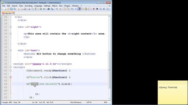 JQuery Tutorial for Beginners - 7 - JQuery Selectors Part 3 смотреть онлайн