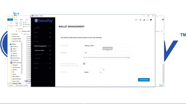 TokenPay l Wallet installation l New Address l backup [Windows] смотреть онлайн