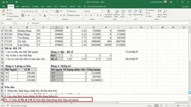 Tin học MOS 2 - Bộ 15 đề Excel từ dễ đến khó - Đề ôn tập số 1 смотреть онлайн