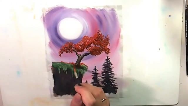 Как нарисовать красивое дерево. Рисование для начинающих гуашь..