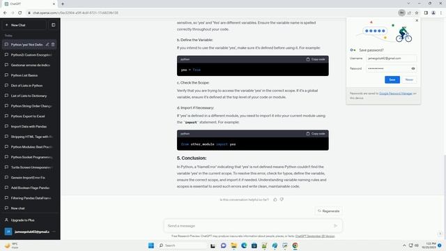Why is yes not defined in my python code смотреть онлайн