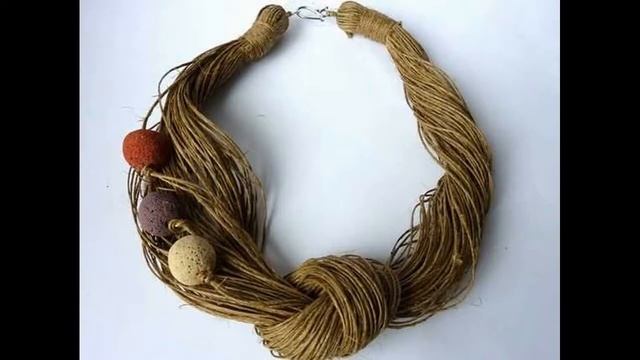Бусы из льняных нитей. Эко-бусы. смотреть онлайн