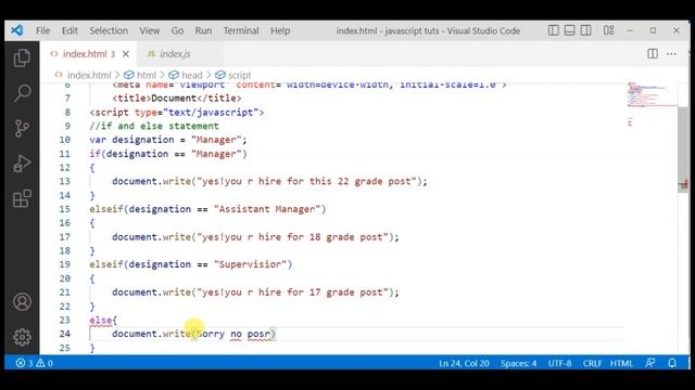 JavaScript Tutorial in Hindi / Urdu part 12 JavaScript if & else if смотреть онлайн
