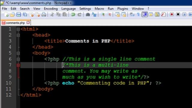 PHP & MySQL Tutorial - 5: Comments in PHP смотреть онлайн