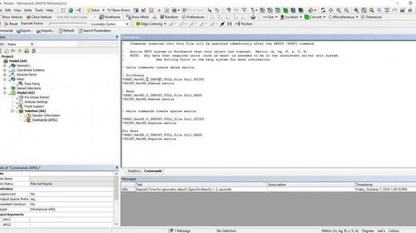 Export the ANSYS Stiffness and Mass Matrix to Text Files