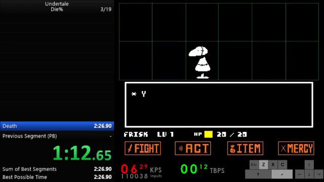 Undertale Hard Mode Die% Speedrun - 2:25.63 - Previous World Record смотреть онлайн