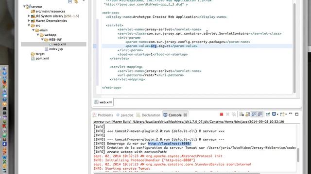 Java Web Service 1 : Mise en place de base Tomcat Jersey et Maven (french français)) смотреть онлайн