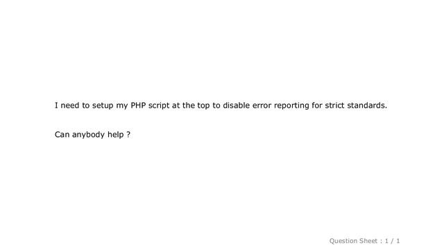 PHP : PHP 5 disable strict standards error смотреть онлайн