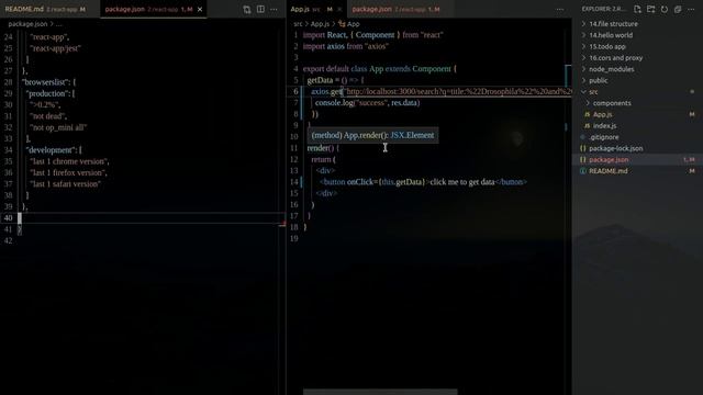React Tutorial - 16.cors and proxy смотреть онлайн