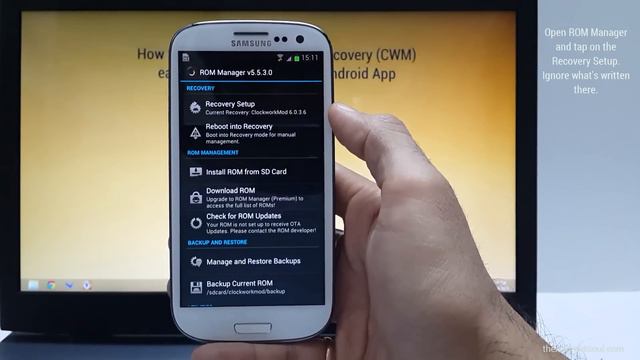 Install CWM Recovery on Galaxy S3 using ROM Manager Android App смотреть онлайн