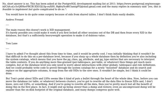 Databases: Can PostgreSQL databases be attached/detached on the fly? смотреть онлайн
