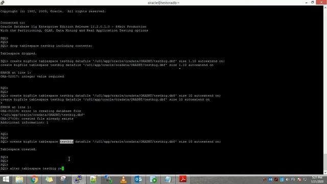 oracle 11g resize tablespace смотреть онлайн
