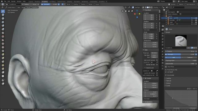Blender 3D -Sculpting -PART - 2 Dyntopo Sculpting 팁 , Blender Dyntopo Sculpting Timelapse 2 [블렌더 강좌