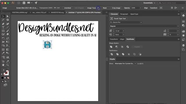 Resizing an image in Adobe Illustrator смотреть онлайн