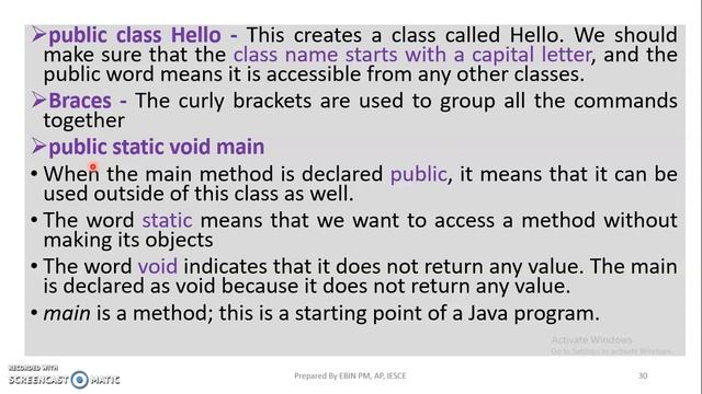 JAVA - MODULE 1 - TOPIC 15 - SIMPLE FIRST JAVA PROGRAM WITH EXPLANATION смотреть онлайн