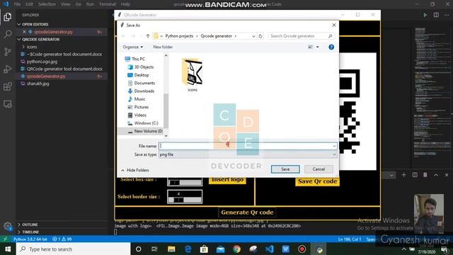 QRcode generator tool in python | Python project | Dev Coder смотреть онлайн