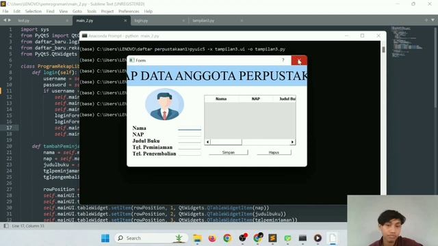 Pemrograman lanjut -Penjelasan Aplikasi sederhana Perpustakaan PyQt & SQlite (Informatika Unjaya смотреть онлайн