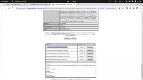 INSTALL DRIVER EPSON PRINTER ON LINUX