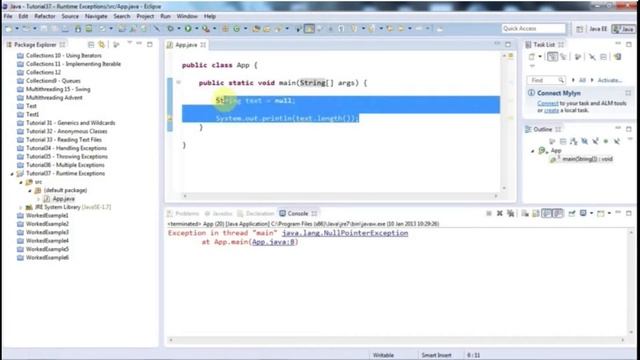 Learn Java Tutorial for Beginners, Part 37: Runtime Exceptions смотреть онлайн