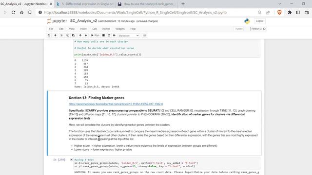 Single Cell data analysis tutorial on PBMC dataset using scanpy - Part2 смотреть онлайн