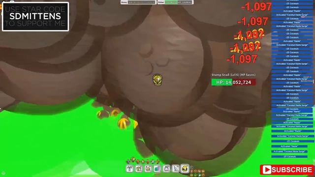 Killing Stump Snail With 100 Million Coconuts! Bee Swarm Simulator! смотреть онлайн