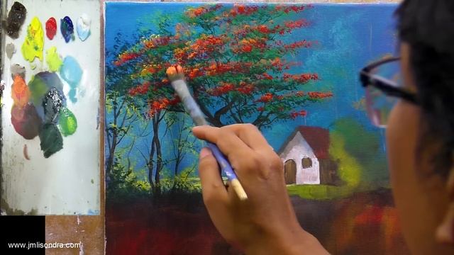 Tutorial : How To Paint Summer Landscape In Acrylics / JMLisondra