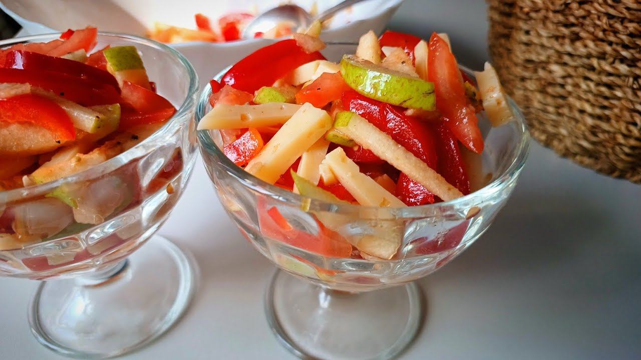 Салат "Взрыв вкуса"! Хрустящий и сочный. Без майонеза. Лёгкий и полезный. смотреть онлайн