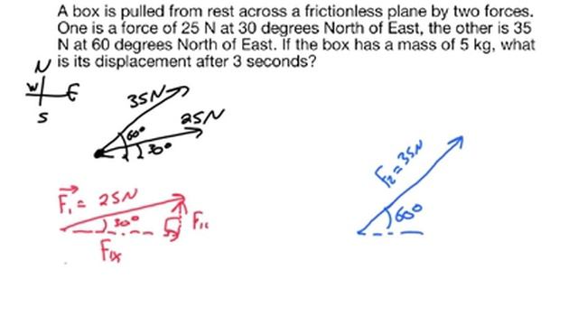2D Newton's 2nd law example problem смотреть онлайн